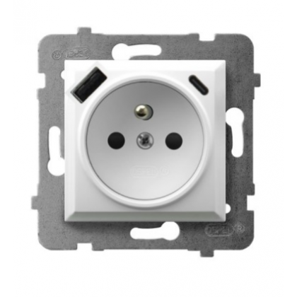 ARIA Gniazdo pojedyncze z uziemieniem z ładowarką USB A+C szary mat GP-1UZPUSBAC/m/70 OSPEL - przechwytywanie[103].png